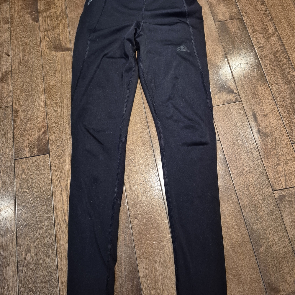 Adidas Black Athletic Leggings with Subtle Logo